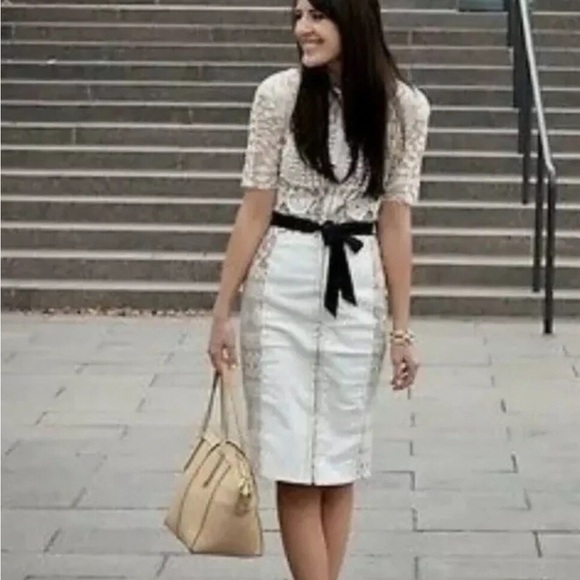 Anthropologie Byron Lars Carissima Sheath Dress Size 00 Petite Ivory ZA S/XS - Picture 5 of 7